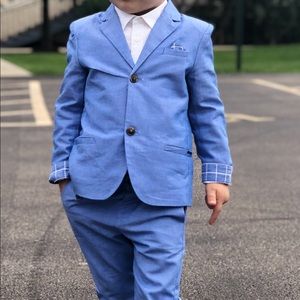 Mayoral kids blue linen suit size 24